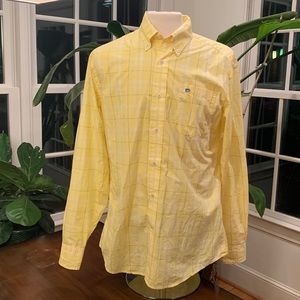 Southern Tide, Mens M, yellow/white plaid button down.